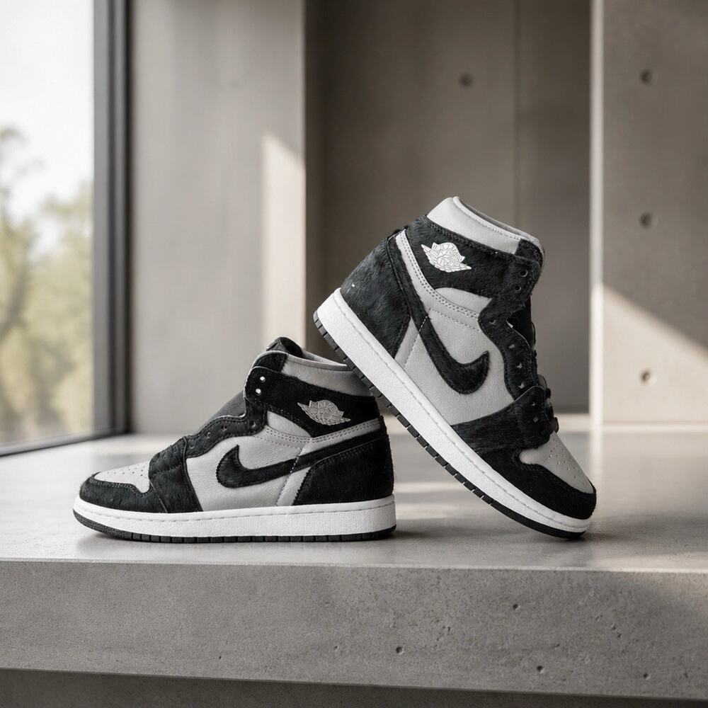 Size 6.5W - Jordan 1 High OG Pony Hair Grey DZ2523-001 Women